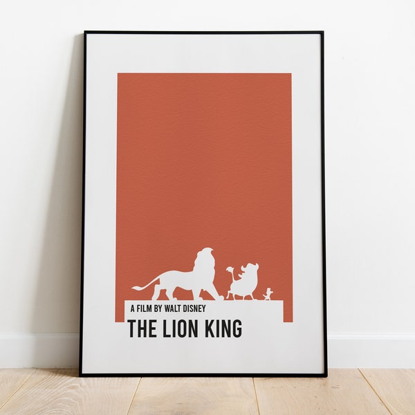 Affiche Le Roi Lion - Impression d’art de film minimaliste - Simba - Mufasa - Art mural