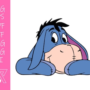Eeyore Layered SVG Cricut Cut File Silhouette Vector Artwork Instant Download Clip Art Sticker Print Digital File