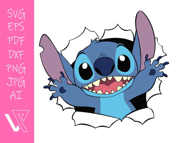 Stitch Birthday SVG dxf png clipart , cut file layered by color