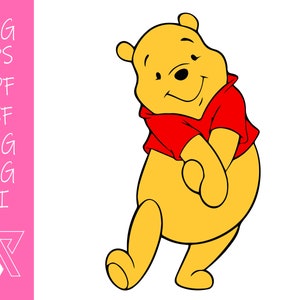 Winnie The Pooh Layered SVG Cricut Cut File Silhouette Vector Artwork Instant Download Clip Art Sticker Print Digital File