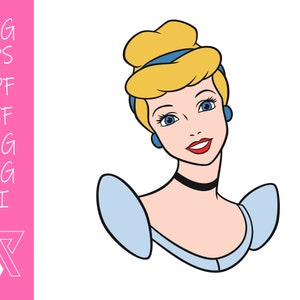 Cinderella Prinzessin Layered SVG Cricut Cut Datei Silhouette Vektor Kunstwerk Sofort Download Clip Art Sticker Druck Digitale Datei