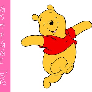 Winnie The Pooh Layered SVG Cricut Cut File Silhouette Vector Artwork Instant Download Clip Art Sticker Print Digital File