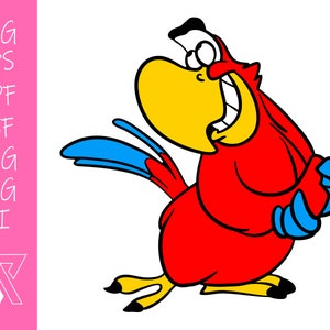 Iago Parrot Aladdin Layered SVG Cricut Cut File Silhouette Vector Artwork Instant Download Clip Art Sticker Print Digital File