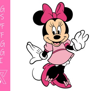 Minnie Mouse Layered SVG Cricut Cut File Silhouette Vector Artwork Instant Download Clip Art Sticker Print Digital File