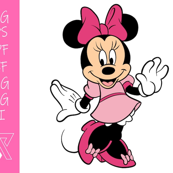 Minnie Mouse Layered SVG Cricut Cut File Silhouette Vector Artwork Instant Download Clip Art Sticker Print Digital File