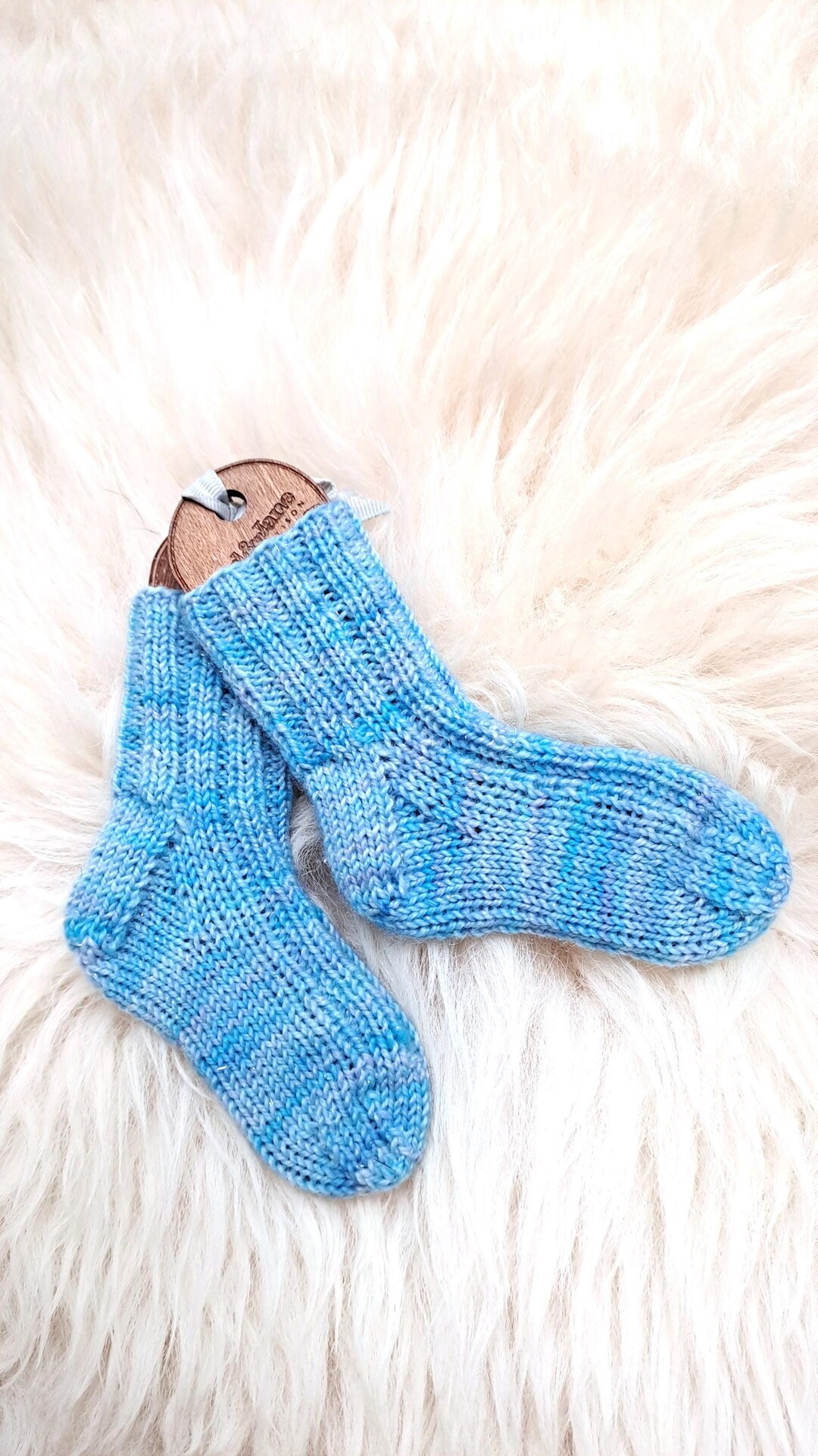 Handknit Sparkly Wee Beastie Newborn Baby Socks in the Shade 'mermaid ...