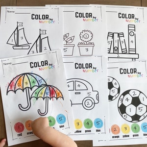 Color by Number, Preschool Coloring Sheets, Numbers and Colors Activity ...