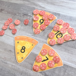 Number Matching Activity, Pizza Theme Preschool Counting, Pizza Number Matching, Counting to Ten, Preschool Counting Activity, Numbers to 10