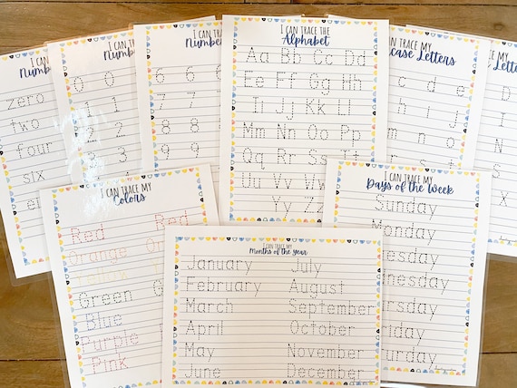 Preschool Tracing  Bundle, Tracing Numbers, Alphabet Tracing, Color Names Activity, Days of the Week, Number Words, Busy Binder Worksheet
