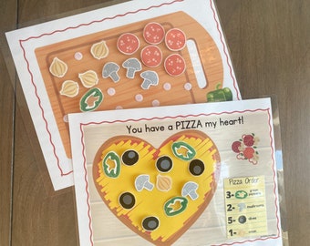 Pizza Theme Counting Game, Valentine's Day Preschool Activity, Follow Directions Activity, Kindergarten Counting, Preschool Numbers Game