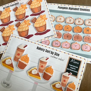 Fall Busy Book, Autumn Busy Binder, Thanksgiving Learning Activities, Preschool Printable, Bakery Pretend Play, Fall Kindergarten