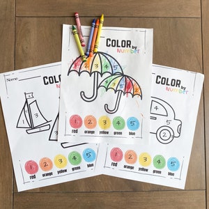 Color by Number, Preschool Coloring Sheets, Numbers and Colors Activity, Color by Number Printable for Kids! Easy Color by Number Acivity