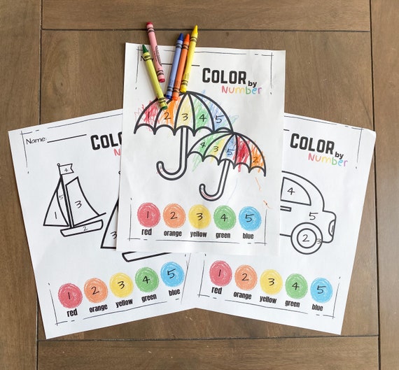 Color by Number, Preschool Coloring Sheets, Numbers and Colors Activity, Color by Number Printable for Kids! Easy Color by Number Acivity