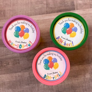 Personalized Birthday Play-Doh label, Birthday Playdoh Class Favor, Classroom Gift Tag, Boy Class Birthday Favor, Non Candy Treat