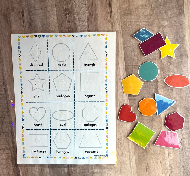 Shape Sorting Activity Printable, Matching Shapes Worksheets, Learning Shapes, Preschool Shape Sorting, Preschool Learning Binder Printable image 5