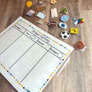 Shape Sorting Activity Printable, Matching Shapes Worksheets, Learning Shapes, Preschool Shape Sorting, Preschool Learning Binder Printable image 6