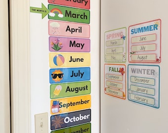 Months of the Year, Seasons of the Year, Teaching the Months, Learning the Seasons, Months Printable, School Months Wall Decor, Printable
