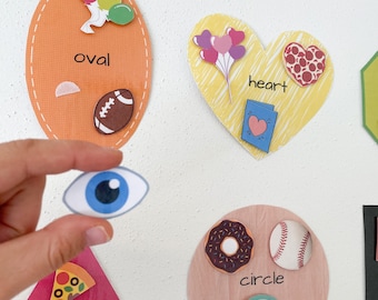 Shape Matching Printable, Shapes Sorting Activity, Classroom Shapes, Preschool at Home Shapes, Montessori Shapes, Learning Shapes