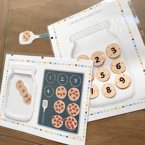 Cookie Jar Counting to Ten, 1-10 number matching, preschool counting, Montessori numbers, homeschool number printable, kindergarten counting