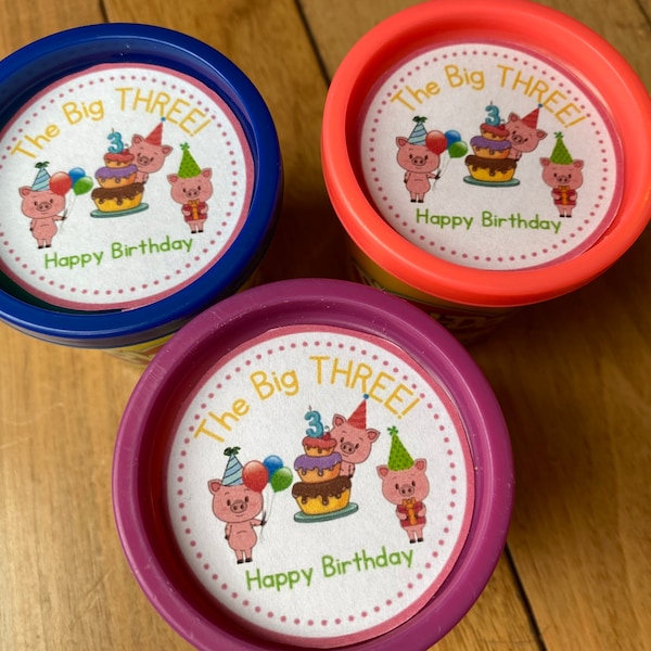 Three Little Pigs Birthday Party Decorations, The Big Bad Wolf Birthday Party, Third Birthday Party Theme, Play-Doh Party Favor