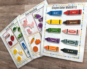 Color Sorting Printable, Learning Colors Worksheets, Toddler Color Matching, Preschool Learning Colors Printable,