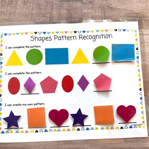 Learning Patterns Activity, Kindergarten Pattern Printable, Homeschool ...