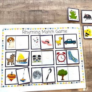 Rhyming Words Worksheet, Preschool Rhyme Matching Printable, Kindergarten Rhyming Activity, First Grade Rhyming, Homeschool Activity