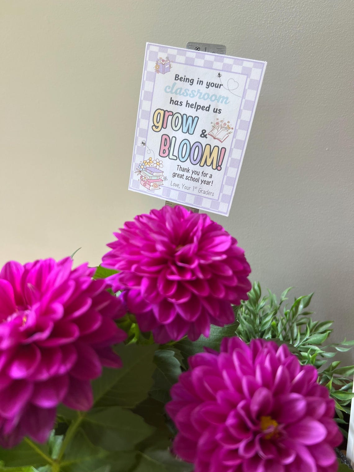 Flower End of Year Thank You Teacher Gift Tag, Teacher Gift Tag ...