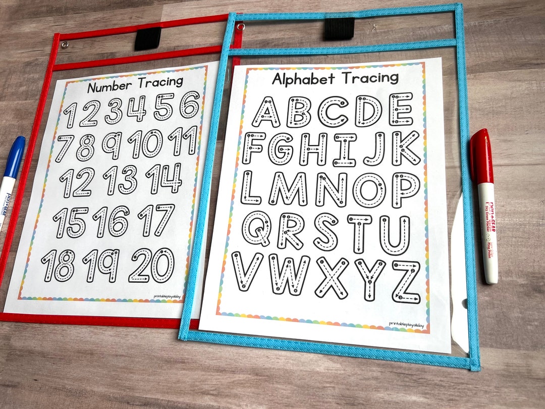 Alphabet Numbers Tracing Printable, Preschool Prewriting Activity