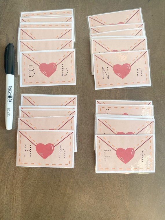 Love Letters Alphabet Tracing, Preschool Alphabet Printable, Kindergarten Alphabet Tracing, Valentine's Day Preschool Activity, Mail Carrier