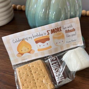SMORE Birthday Gift Tag, Smore Party Favor Printable, Smore Friends, Fall birthday Printable Gift Tag, Smores Birthday Favor, Fall Birthday