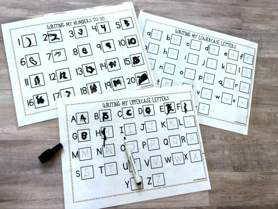 Alphabet Numbers Tracing Printable, Preschool Prewriting Activity