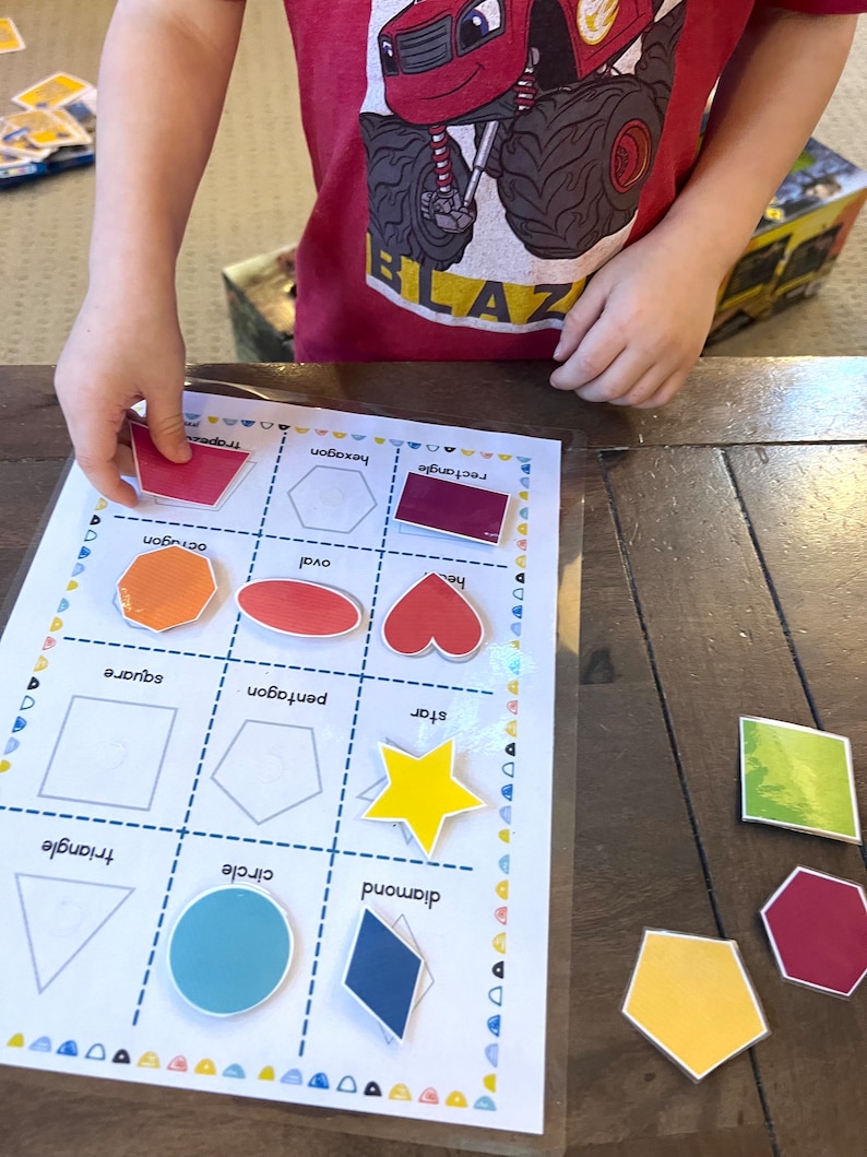 Shape Sorting Activity Printable, Matching Shapes Worksheets, Learning Shapes, Preschool Shape Sorting, Preschool Learning Binder Printable image 8