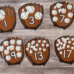 Baseball Numbers Wall Decor, Baseball Theme Number Wall, Classroom Number Wall, Large Numbers, Preschool at Home, Play Room Learning Wall