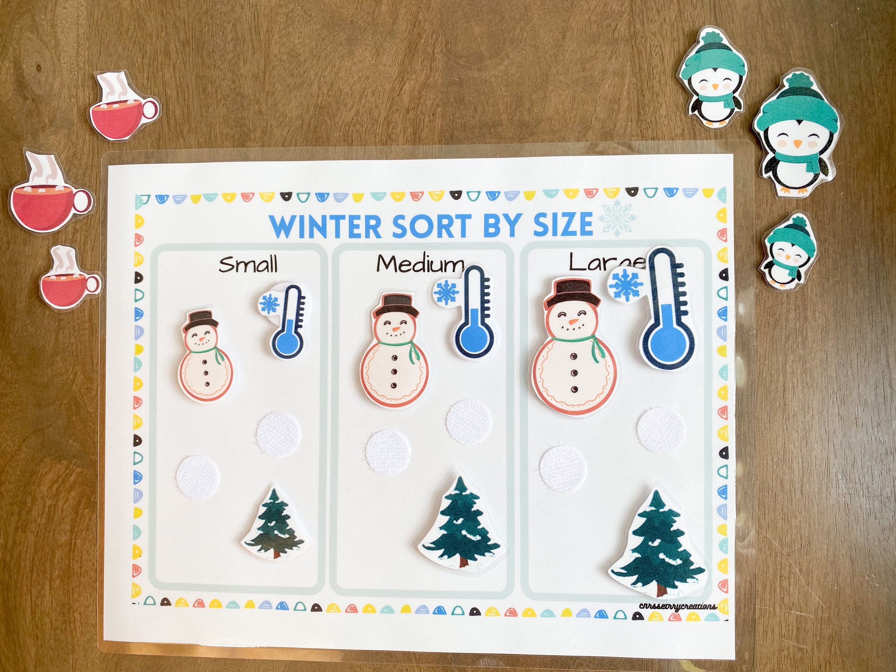 Winter Theme Sort by Size Worksheet, Preschool Size Activity, Size ...