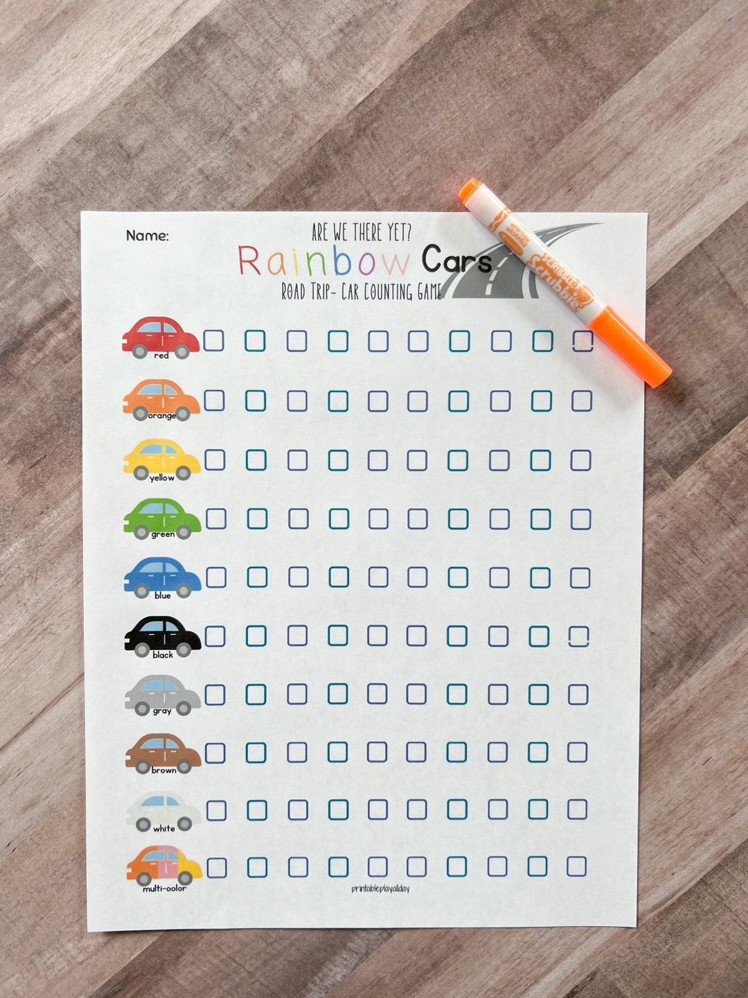 Road Trip Kids Activity Printables Car Color (Download Now) - Etsy