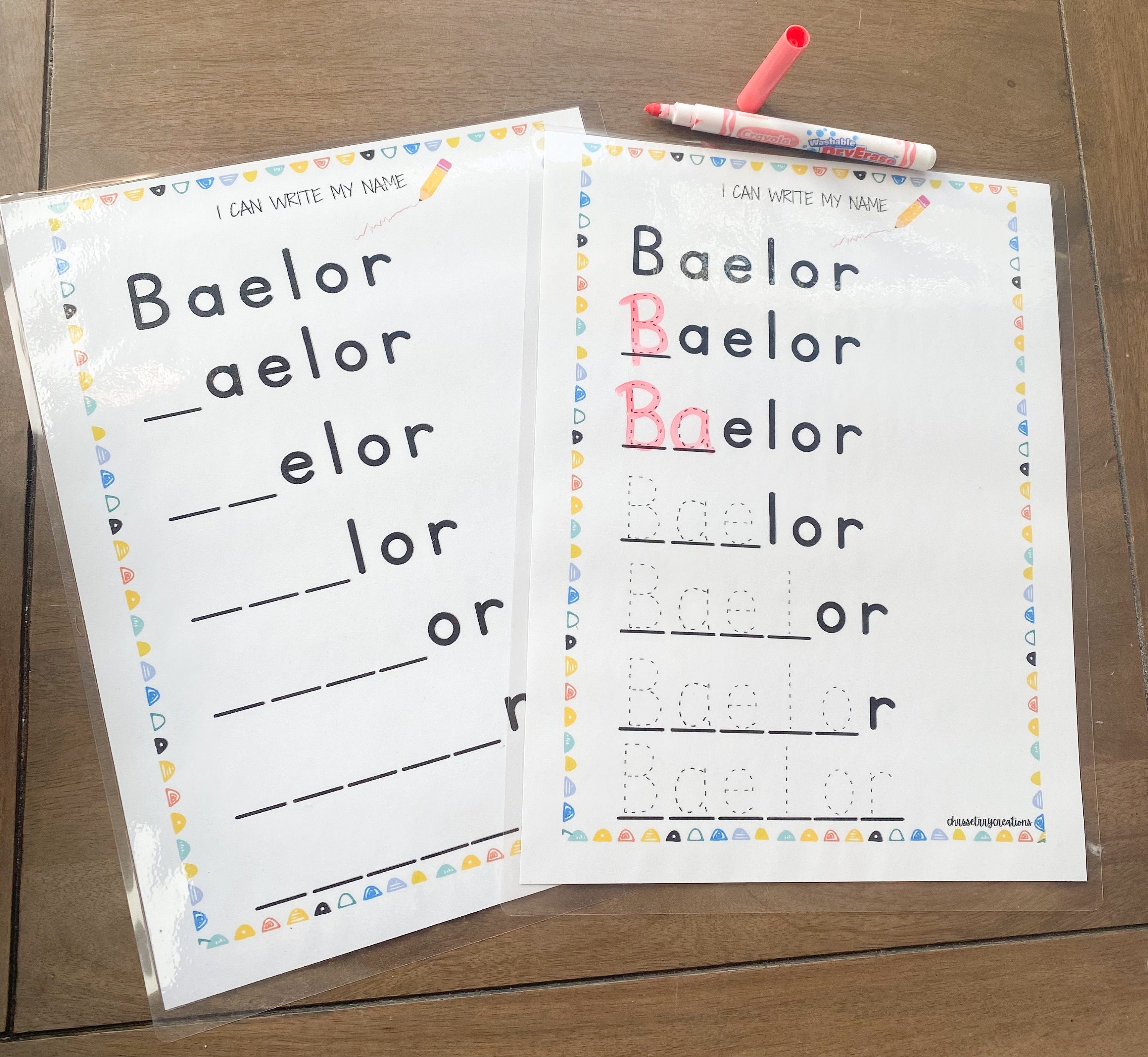 Personalized Name Tracing Printable Handwriting Practice - Etsy