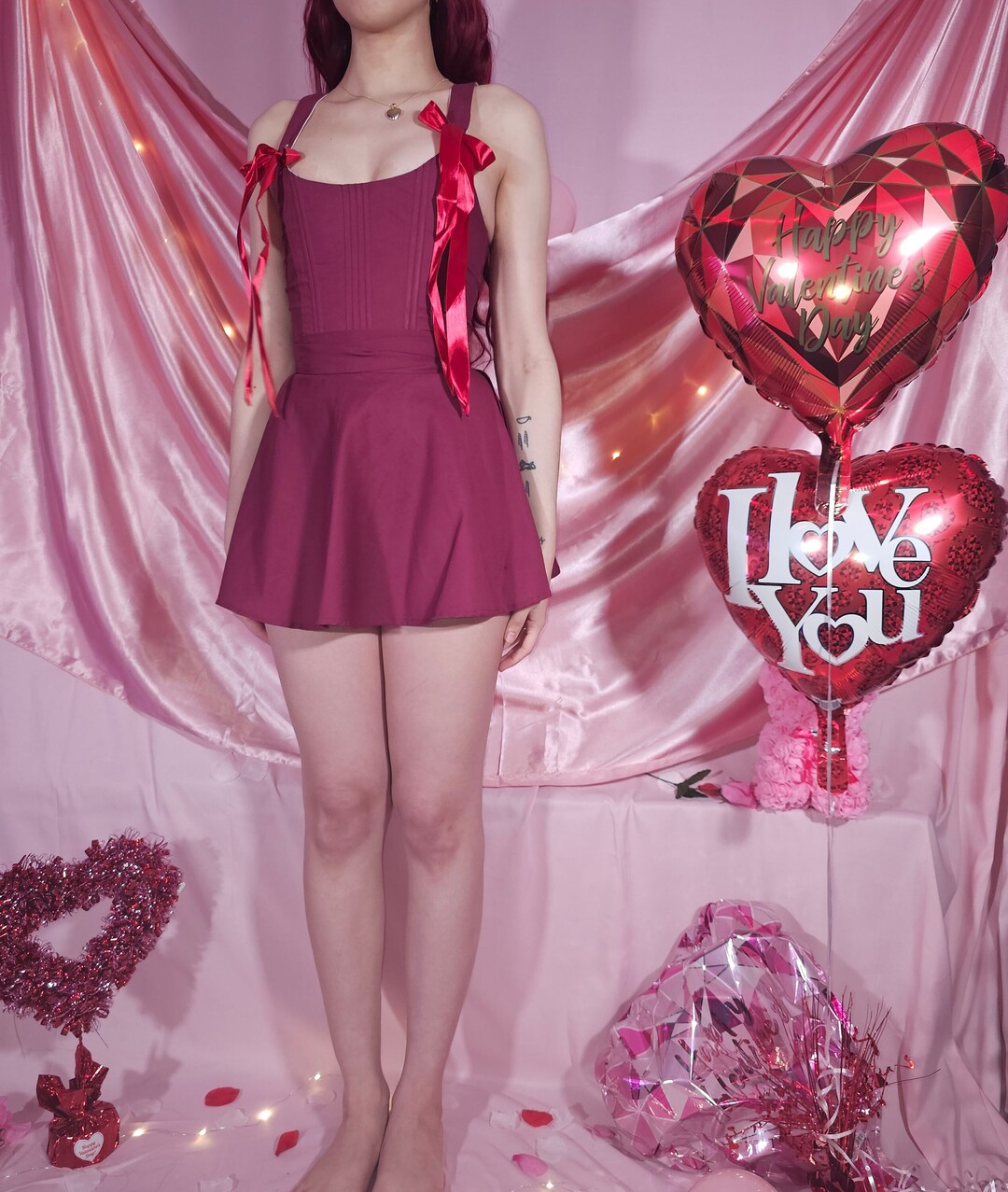 Aubrey Maroon dupion Overbust Corset