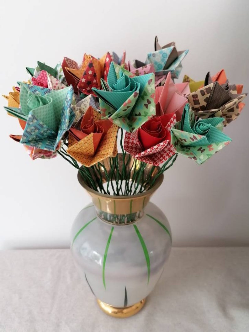 Bouquet de fleurs en origami image 2