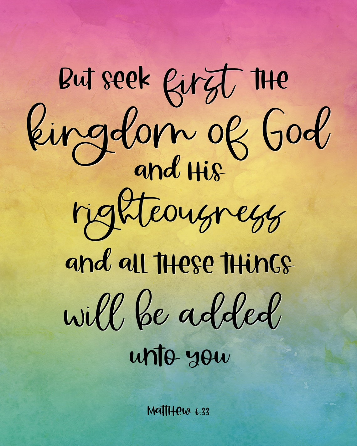 Matthew 633 Bible Verse Nursery Christian Nursery Décor Etsy UK