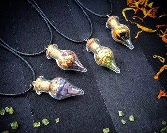 Norse Deity Pendulum Necklace | Divination Necklace | Norse Spell Bottle Necklace