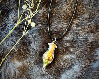 Money Attraction Spell Necklace | Money Spell | Spell Bottle Jewelry | Spell Bottle Necklace