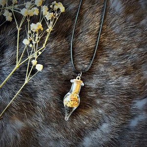 Death Work Necklace | Necromancer Spell Necklace | Spell Bottle Jewelry | Spell Bottle Necklace