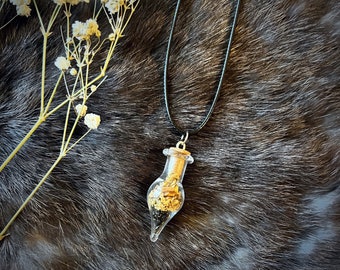 Death Work Necklace | Necromancer Spell Necklace | Spell Bottle Jewelry | Spell Bottle Necklace