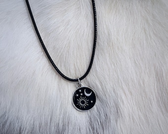 Celestial Sun and Moon Choker | Witchy Jewelry | Goth Choker Necklace