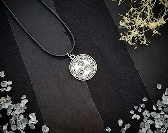 Celtic Triskelion Necklace | Triple Spiral Necklace | Witchy Necklace | Pagan Jewelry | Witchy Jewelry | Choker Necklace