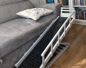 Foldable Pet Ramp with Ribbed Carpet | Side Rails | Front Rail