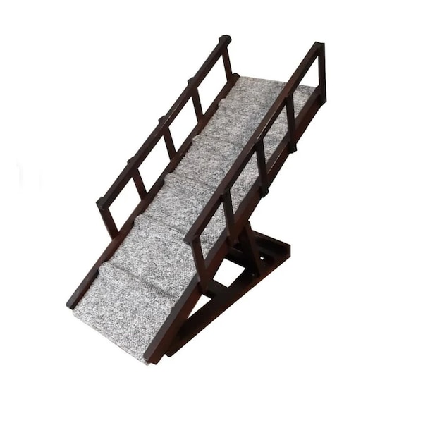 Pet Ramp with Foldable Rails | 4 Height Levels | Adjustable | Steps