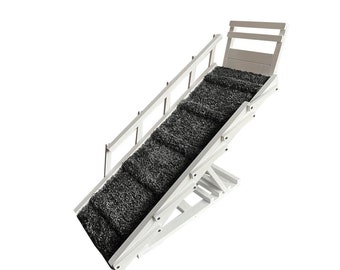 XL Pet Ramp with Foldable Rails |  Adjustable Heights | Front Rail