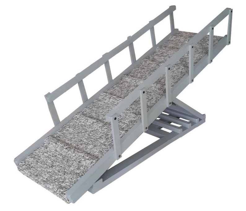 Pet Ramp With Foldable Rails 4 Height Levels Adjustable Etsy